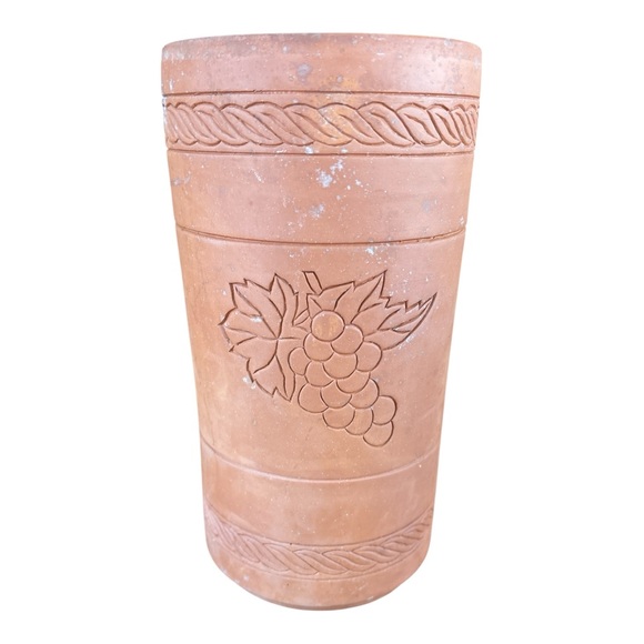 Other - VINTAGE DOMINION POTTERY TERRACOTTA CLAY WINE COOLER EMBOSSED BARWARE 9.75” X 5”